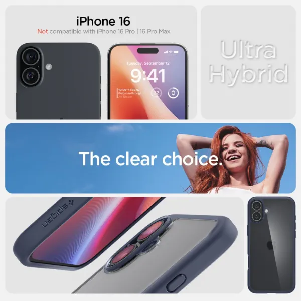 Spigen Ultra hybrid kryt na mobil, iPhone 16, modrý