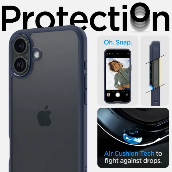 Spigen Ultra hybrid kryt na mobil, iPhone 16, modrý