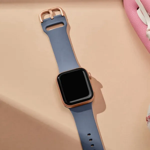 SILICONE Vymeniteľný remienok pre Apple Watch 10 / 11 46mm modrý-šedý