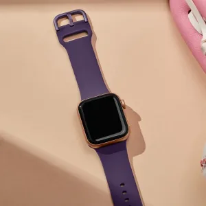 SILICONE Vymeniteľný remienok pre Apple Watch 10 / 11 42mm tmavofialový