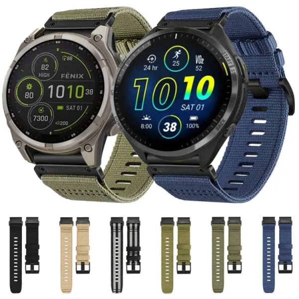 CANVAS Vymeniteľný remienok pre Garmin Fenix E 47mm OLIVE GREEN