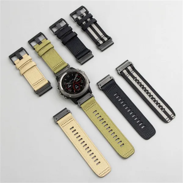 CANVAS Vymeniteľný remienok pre Garmin Fenix E 47mm OLIVE GREEN
