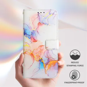ART MARBLE Peňaženkový kryt pre Xiaomi 14T Pro WHITE ORANGE