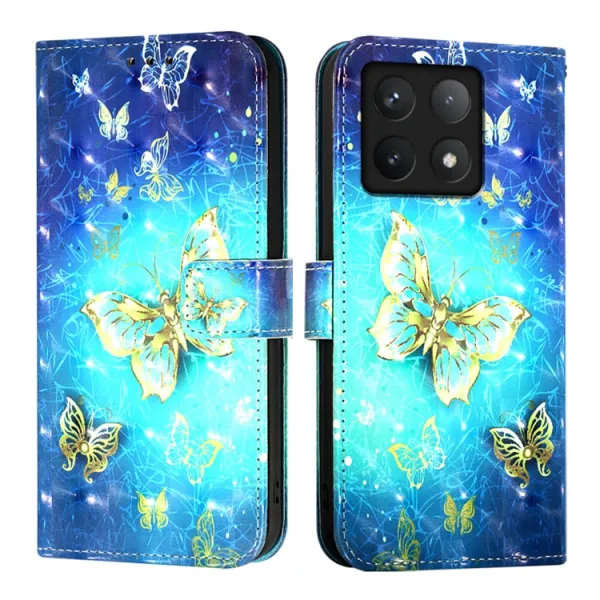 ART Peňaženkový kryt pre Xiaomi 14T Pro BLUE BUTTERFLY