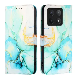 ART MARBLE Peňaženkový kryt pre Xiaomi 14T GREEN