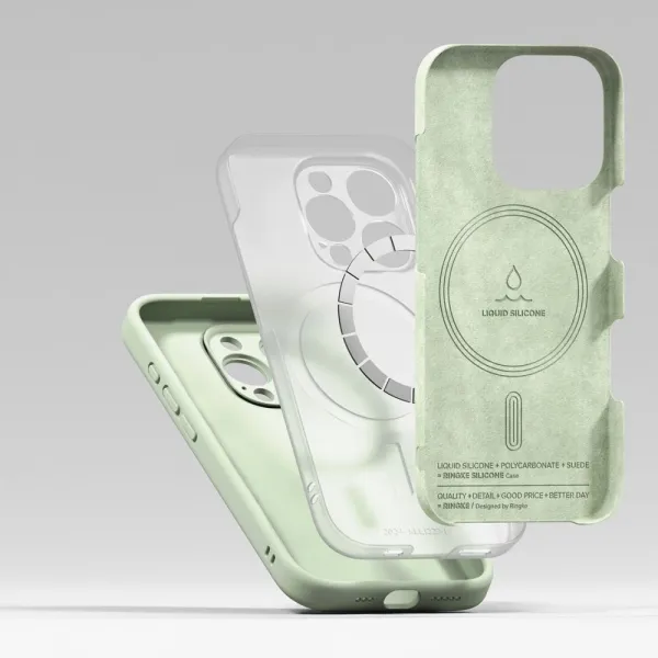 RINGKE SILICONE MAGSAFE Ochranný kryt Apple iPhone 16 Pro Max SOFT MINT