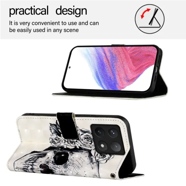 ART Peňaženkový kryt pre Xiaomi 14T Pro SKULL