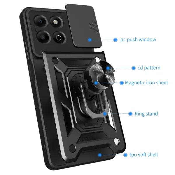 RING CAMERA Kryt s držiakom pre Honor X6b čierny