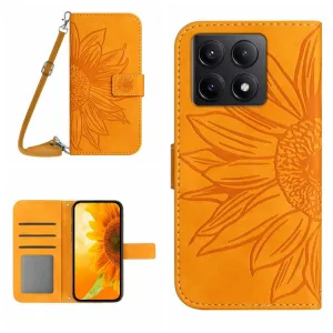 ART SUNFLOWER Peňaženkový obal so šnúrkou pre Xiaomi 14T Pro žltý