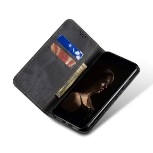 DENIM Peňaženkový kryt pre Honor X6b čierny