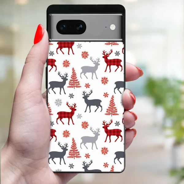 MY ART Kryt s vianočným dizajnom Google Pixel 7 DEER (068)