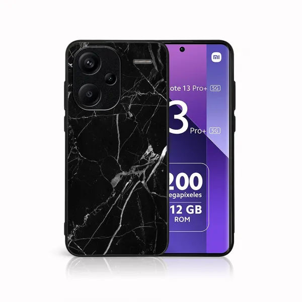 MY ART Ochranný obal pre Xiaomi Redmi Note 13 Pro+ 5G BLACK MARBLE (142)