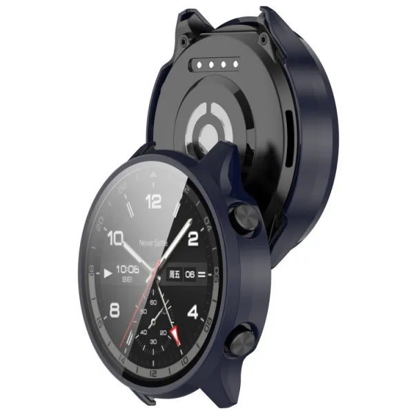 PC FULL COVER Plastový kryt so sklom pre OnePlus Watch 2R tmavomodrý