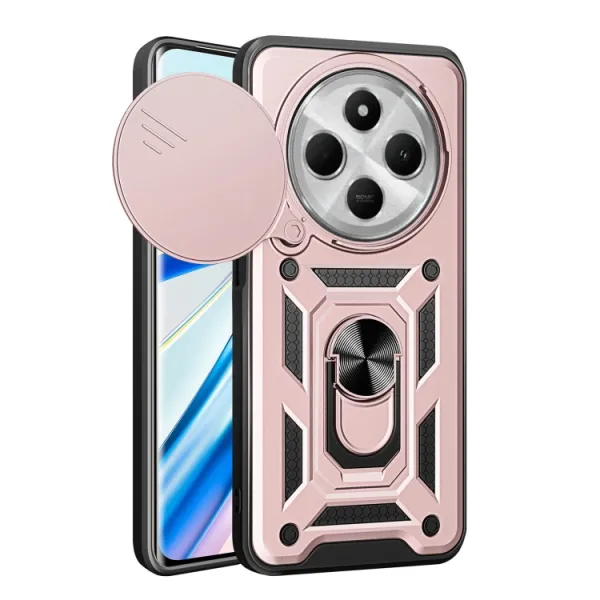 RING CAMERA Kryt s držiakom pre Xiaomi Redmi 14C / Poco C75 ružový