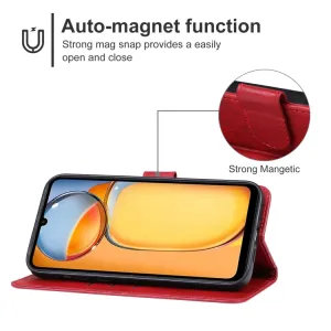 SMOOTH Peňaženkové puzdro pre Xiaomi Redmi 14C / Poco C75 červené
