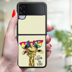 MY ART Ochranný kryt pre Samsung Galaxy Z Flip4 5G GIRAFFE (180)