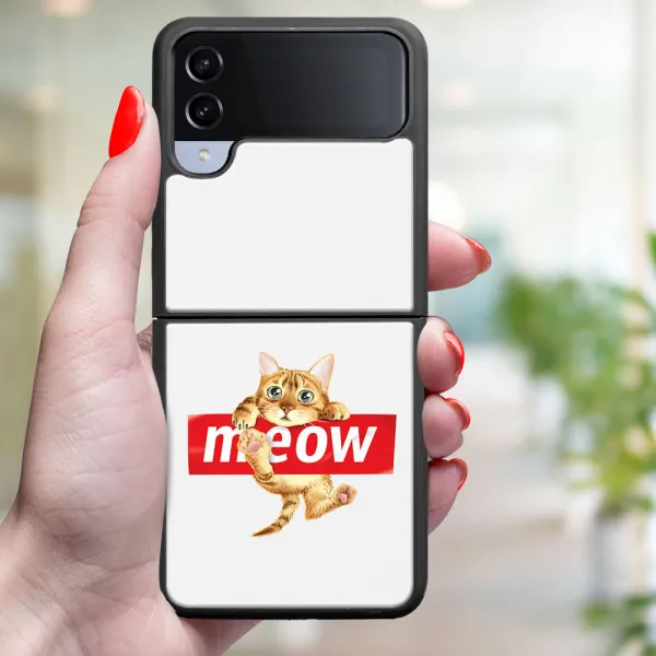 MY ART Ochranný kryt pre Samsung Galaxy Z Flip4 5G MEOW (183)