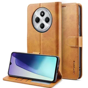 IMEEKE Peňaženkový obal pre Xiaomi Redmi 14C / Poco C75 svetlohnedý