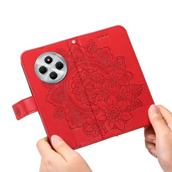ART MANDALA Peňaženkový kryt pre Xiaomi Redmi 14C / Poco C75 červený