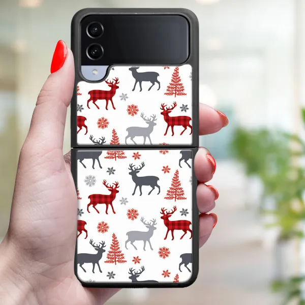 MY ART Kryt s vianočným dizajnom Samsung Galaxy Z Flip4 5G DEER (068)