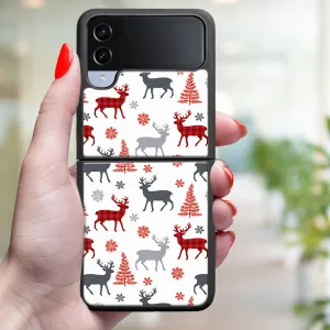 MY ART Kryt s vianočným dizajnom Samsung Galaxy Z Flip4 5G DEER (068)