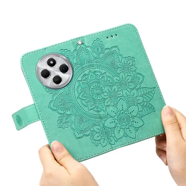 ART MANDALA Peňaženkový kryt pre Xiaomi Redmi 14C / Poco C75 zelený