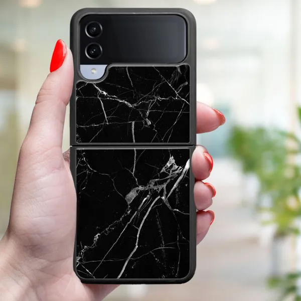MY ART Ochranný kryt pre Samsung Galaxy Z Flip4 5G BLACK MARBLE (142)