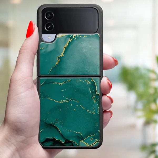 MY ART Ochranný kryt pre Samsung Galaxy Z Flip4 5G GREEN MARBLE (145)