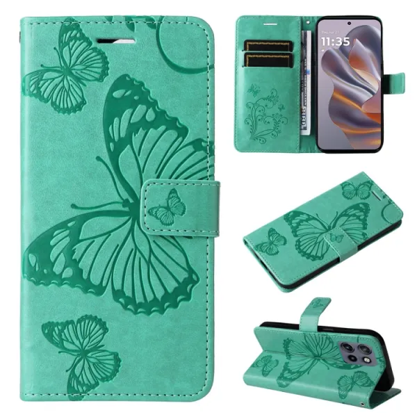 ART BUTTERFLY Peňaženkový obal pre Motorola Edge 60 Neo / 50 Neo / ThinkPhone 25 zelený