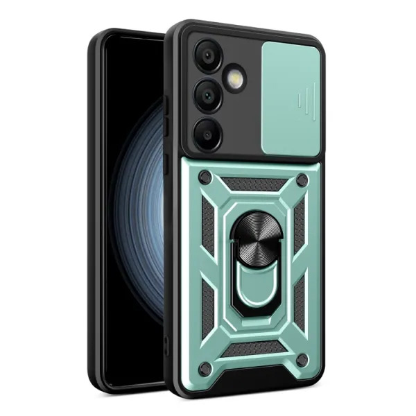 RING CAMERA Kryt s držiakom pre Samsung Galaxy S24 FE 5G zelený