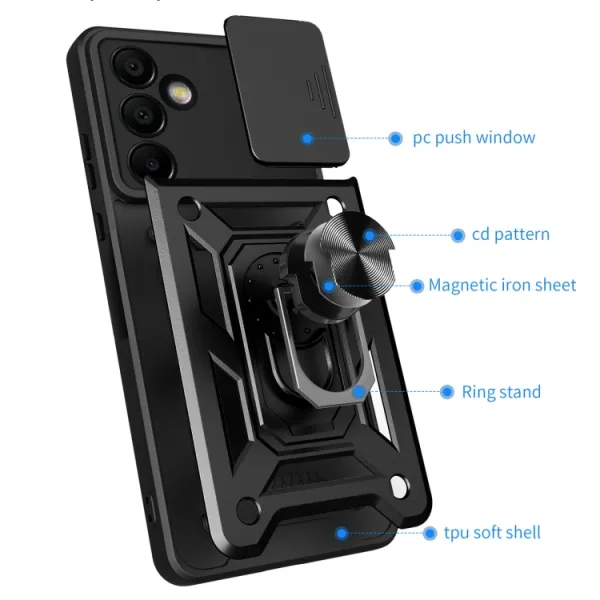 RING CAMERA Kryt s držiakom pre Samsung Galaxy S24 FE 5G modrý