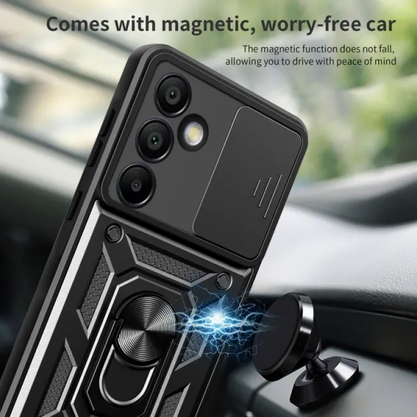 RING CAMERA Kryt s držiakom pre Samsung Galaxy S24 FE 5G strieborný