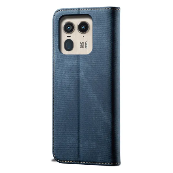 DENIM Peňaženkový kryt pre Motorola Edge 50 Ultra modrý