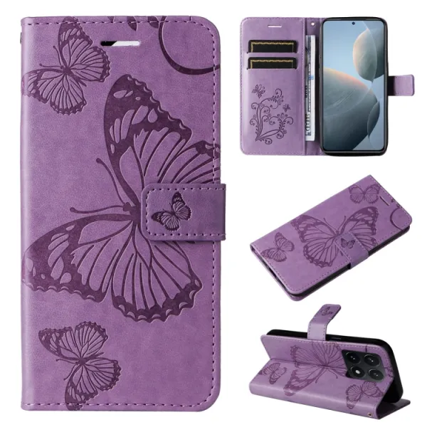 ART BUTTERFLY Peňaženkový obal pre Xiaomi 14T fialový