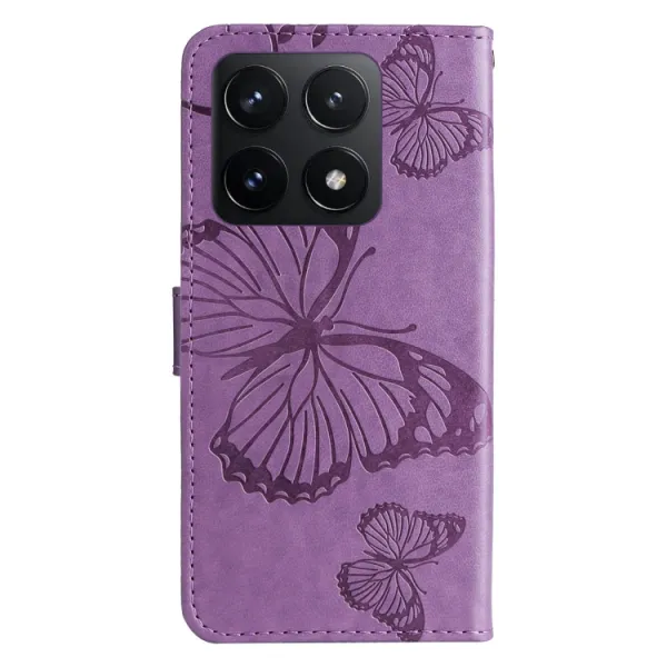 ART BUTTERFLY Peňaženkový obal pre Xiaomi 14T fialový