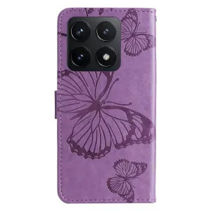 ART BUTTERFLY Peňaženkový obal pre Xiaomi 14T fialový