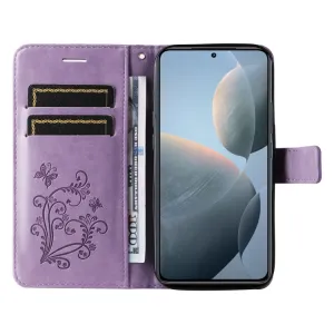 ART BUTTERFLY Peňaženkový obal pre Xiaomi 14T fialový