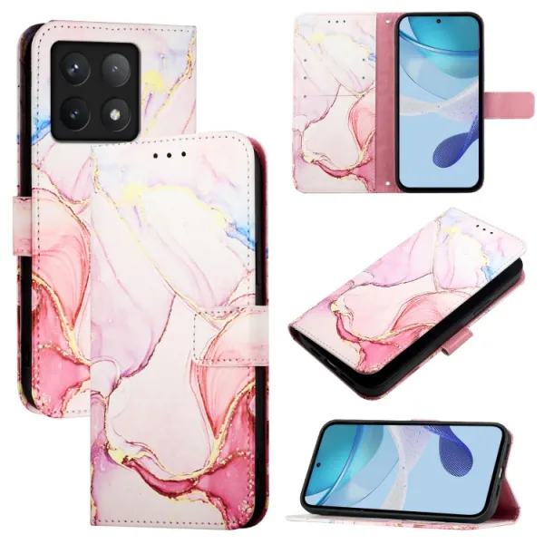 ART MARBLE Peňaženkový kryt pre Xiaomi 14T ROSE GOLD