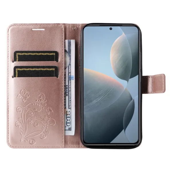 ART BUTTERFLY Peňaženkový obal pre Xiaomi 14T ružový