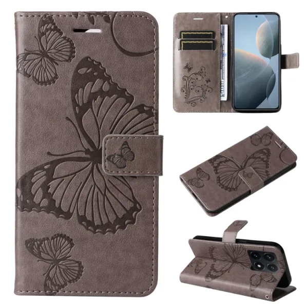 ART BUTTERFLY Peňaženkový obal pre Xiaomi 14T šedý