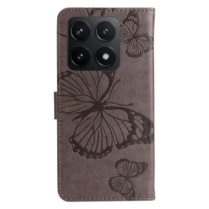 ART BUTTERFLY Peňaženkový obal pre Xiaomi 14T šedý