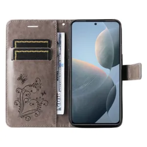 ART BUTTERFLY Peňaženkový obal pre Xiaomi 14T šedý