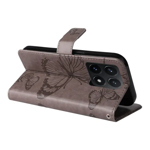 ART BUTTERFLY Peňaženkový obal pre Xiaomi 14T šedý