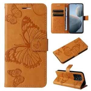 ART BUTTERFLY Peňaženkový obal pre Xiaomi 14T žltý