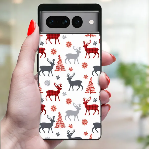 MY ART Kryt s vianočným dizajnom Google Pixel 7 Pro DEER (068)