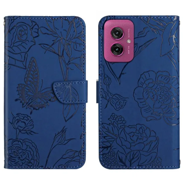 ART BLOSSOM Peňaženkový obal pre Motorola Moto G55 5G modrý