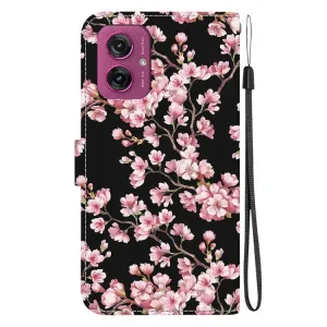 ART Peňaženkový kryt pre Motorola Moto G55 5G PLUM BLOSSOM