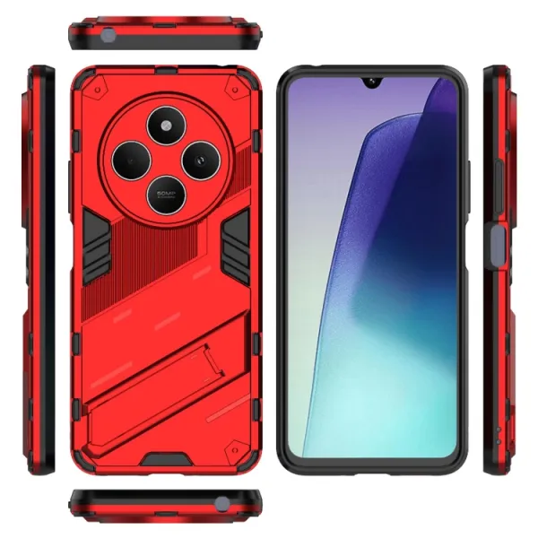 BIB Ochranný obal so stojanom pre Xiaomi Redmi 14C / Poco C75 červený