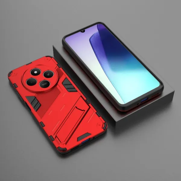 BIB Ochranný obal so stojanom pre Xiaomi Redmi 14C / Poco C75 červený