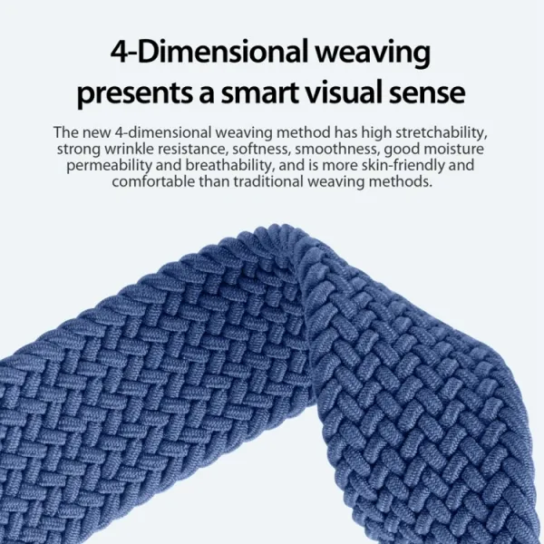DUX BRAIDED Nylonový remienok pre Apple Watch 10 / 11 42mm tmavomodrý